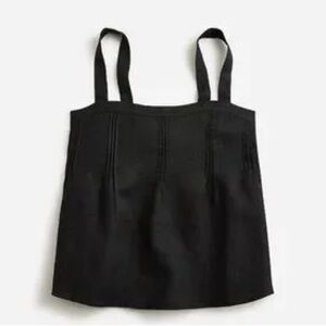 NWT J. Crew Bow Back Black Linen Top